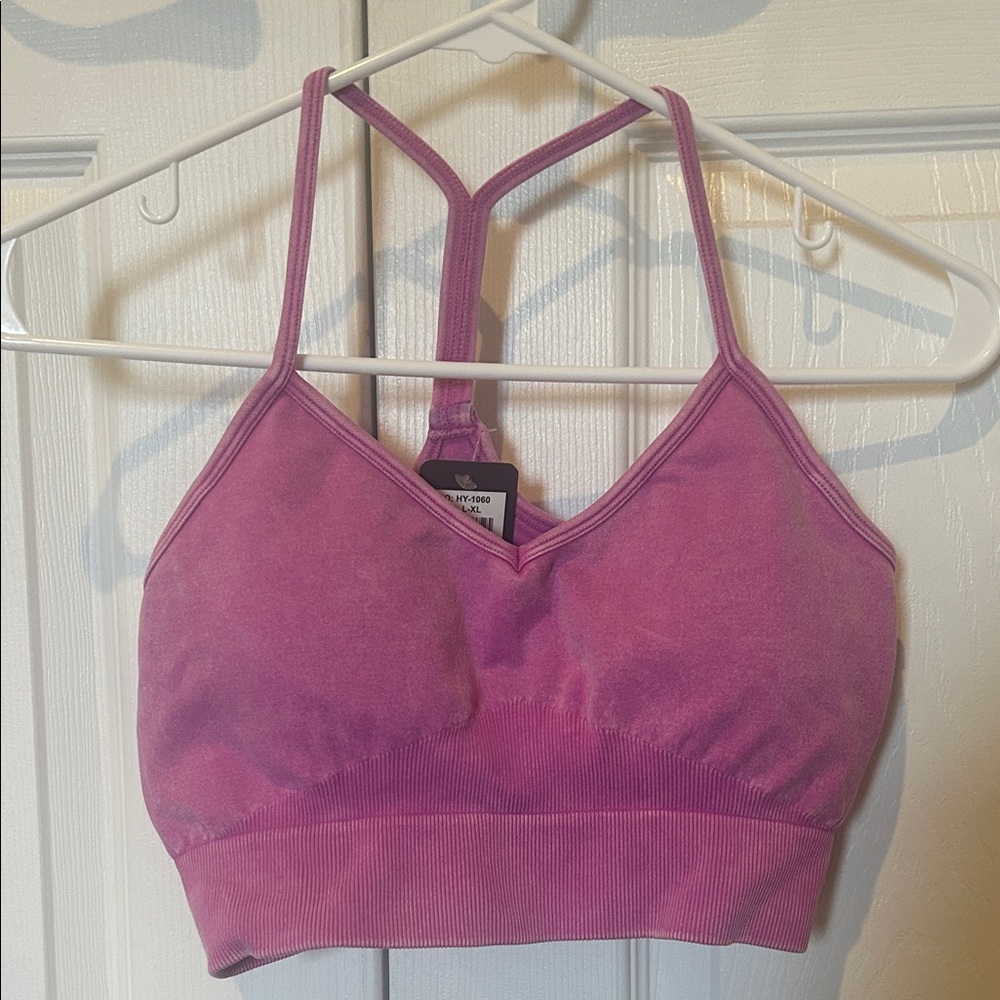 NWT, Nali Collection, womens, sports bra, removable padding, ribbed bottom, L/XL